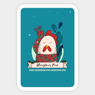 Christmas Fair Chicken Sticker